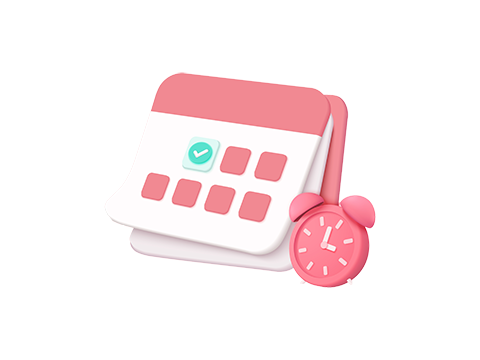 Kalender mit Icon und Wecker