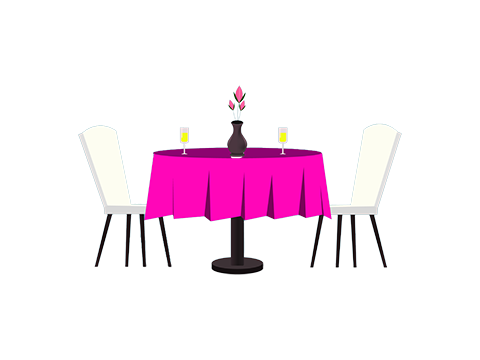 Gedeckter Tisch für zwei Personen
