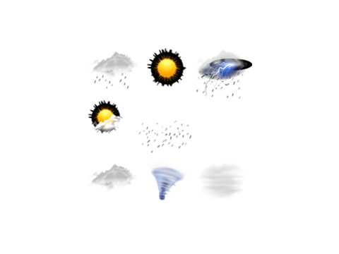Unterschiedliche Wetterpiktogramme
