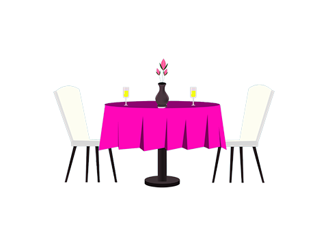 Gedeckter Tisch für zwei Personen