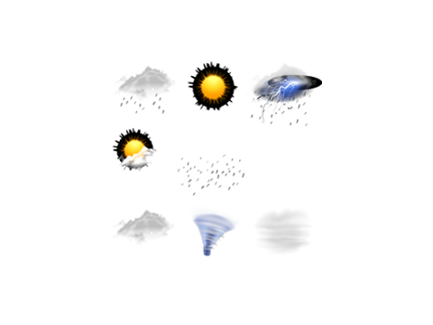 Unterschiedliche Wetterpiktogramme